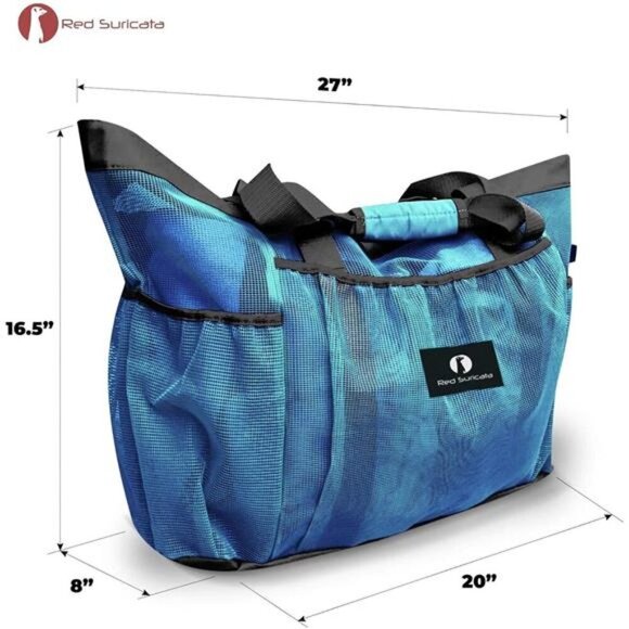 Mesh Beach Bag with Zipper - Extra Large Beach Tote Bag – Pool Bag - Picture 5 of 7